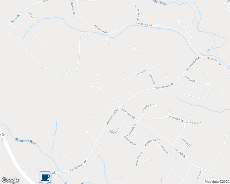 map of restaurants, bars, coffee shops, grocery stores, and more near 2484 Lewis Lane in Finksburg