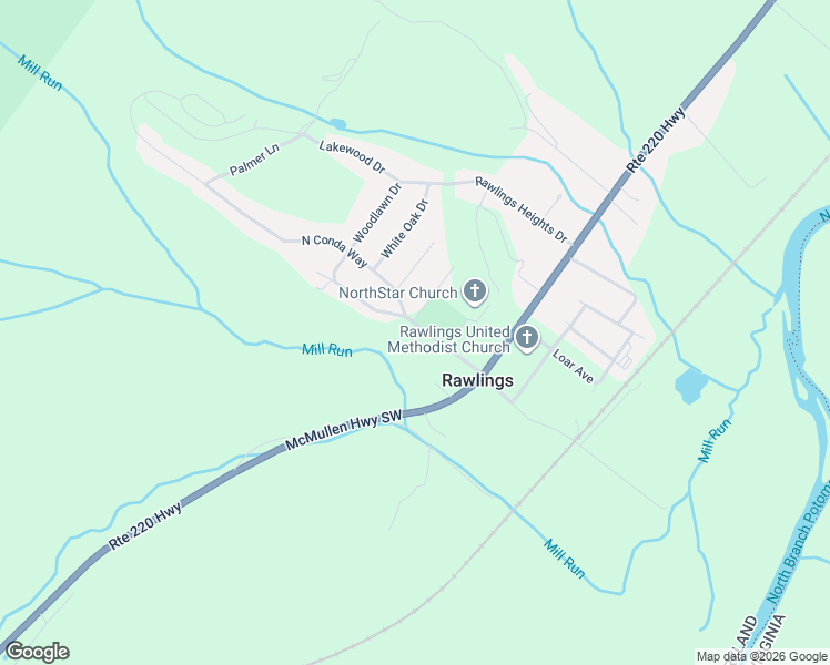 map of restaurants, bars, coffee shops, grocery stores, and more near 16314 Conda Way in Rawlings