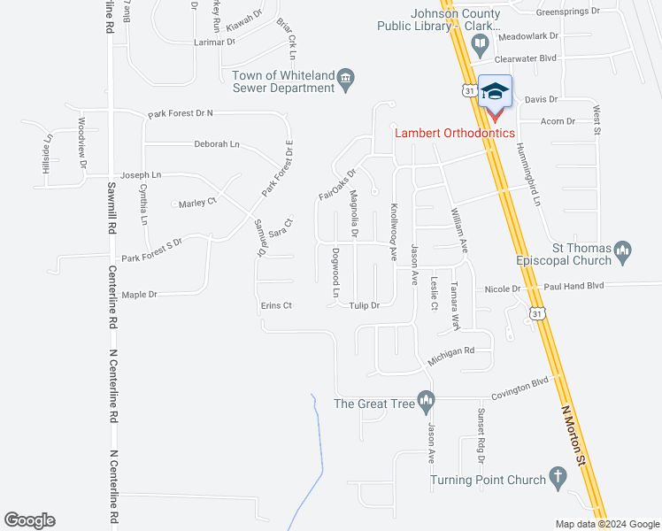 map of restaurants, bars, coffee shops, grocery stores, and more near 4038 Dogwood Lane in Franklin