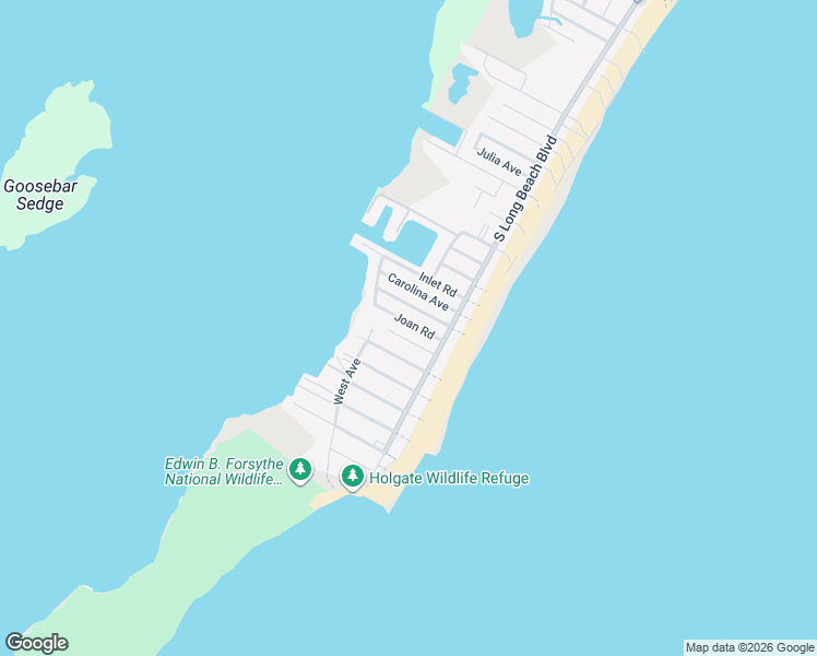 map of restaurants, bars, coffee shops, grocery stores, and more near 17 Pershing Avenue in Long Beach Township