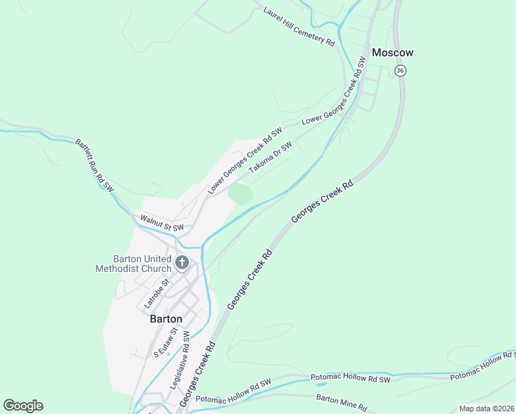 map of restaurants, bars, coffee shops, grocery stores, and more near 18719 Temperance Row in Barton