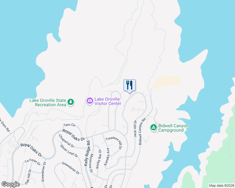 map of restaurants, bars, coffee shops, grocery stores, and more near 6318 Woodman Drive in Oroville