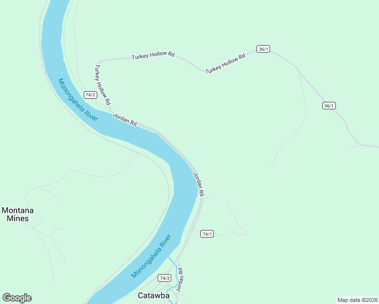 map of restaurants, bars, coffee shops, grocery stores, and more near Mon River Trail South in Rivesville