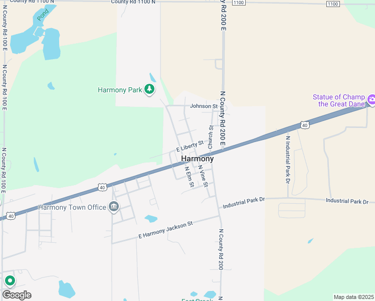 map of restaurants, bars, coffee shops, grocery stores, and more near in Harmony