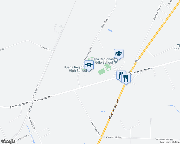 map of restaurants, bars, coffee shops, grocery stores, and more near 125 Weymouth Road in Buena
