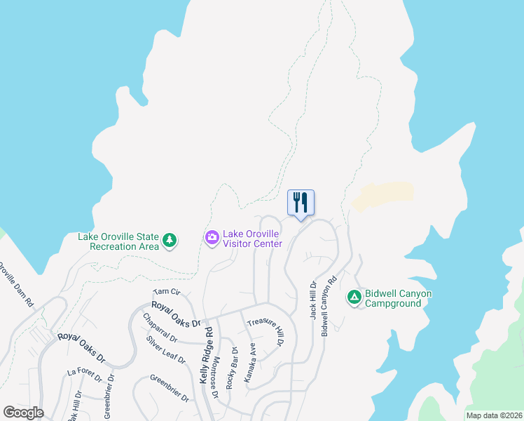map of restaurants, bars, coffee shops, grocery stores, and more near 6301 Woodman Drive in Oroville