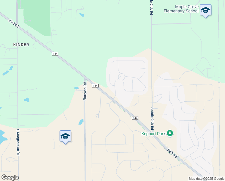 map of restaurants, bars, coffee shops, grocery stores, and more near 4177 Saddle Club Road in Bargersville