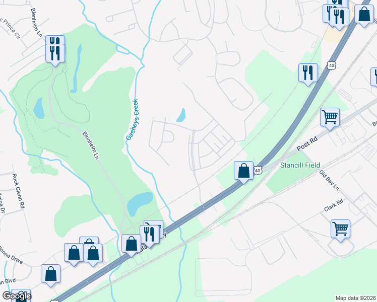 map of restaurants, bars, coffee shops, grocery stores, and more near 161 Hokeland Drive in Havre de Grace