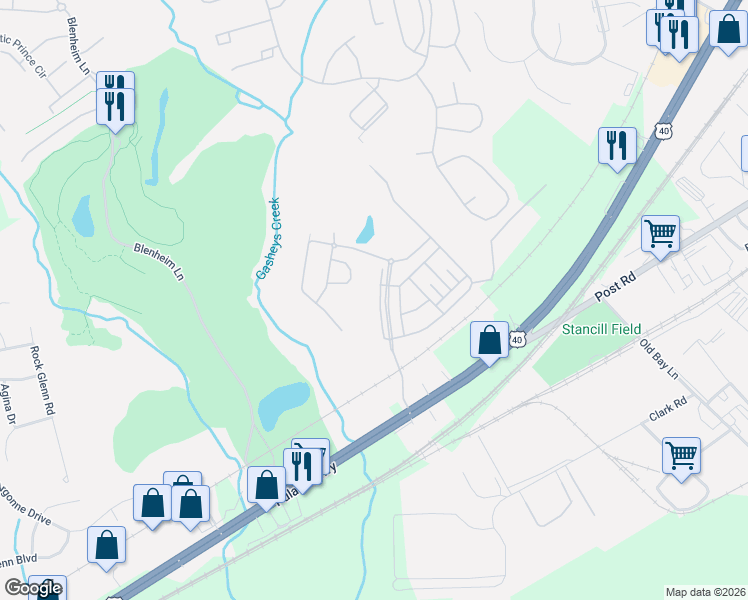 map of restaurants, bars, coffee shops, grocery stores, and more near 151 Hokeland Drive in Havre de Grace