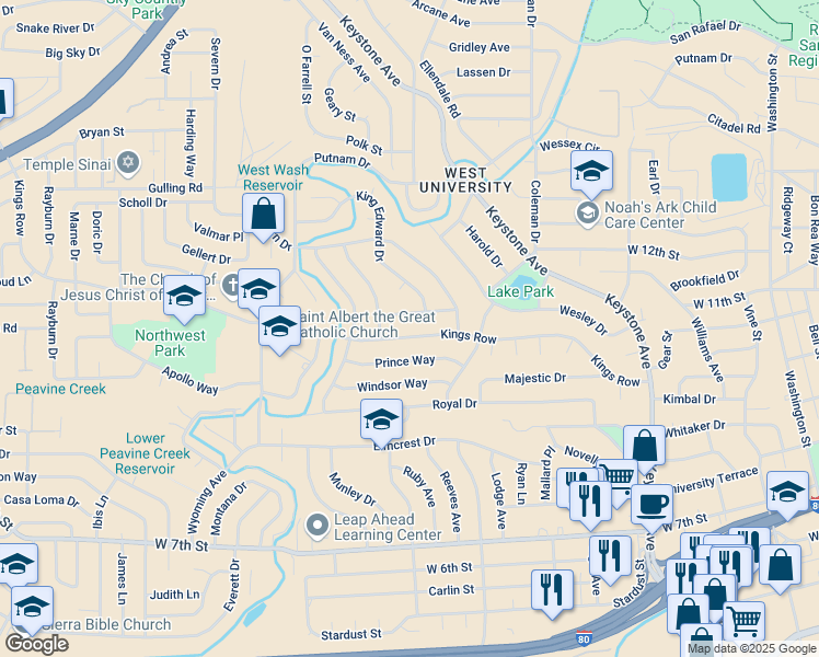 map of restaurants, bars, coffee shops, grocery stores, and more near 1935 Kings Row in Reno