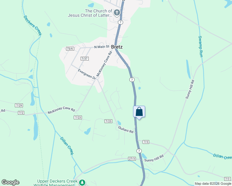 map of restaurants, bars, coffee shops, grocery stores, and more near 156 Chapel Brook Circle in Masontown