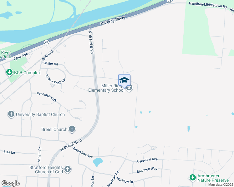 map of restaurants, bars, coffee shops, grocery stores, and more near 4704 Miller Road in Middletown