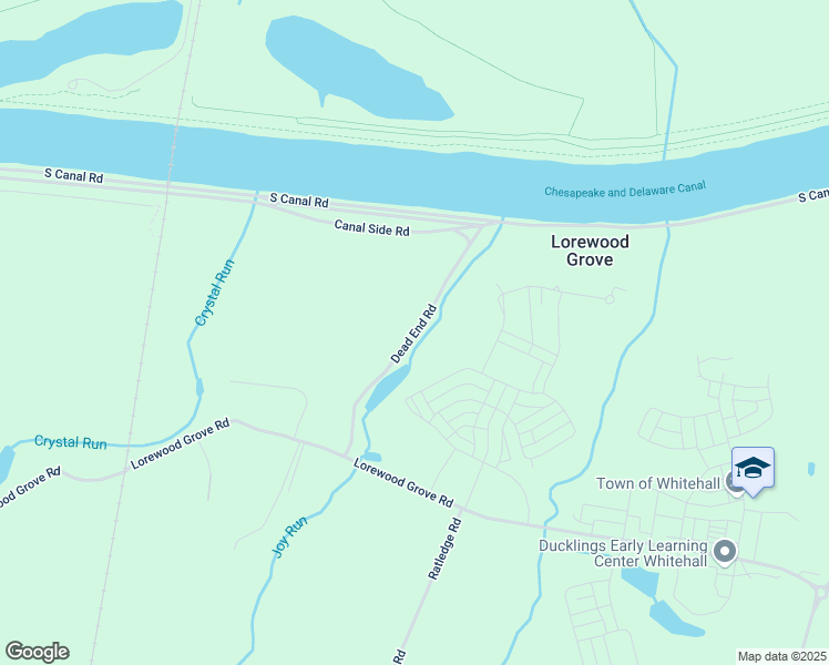 map of restaurants, bars, coffee shops, grocery stores, and more near Dead End Road in New Castle County