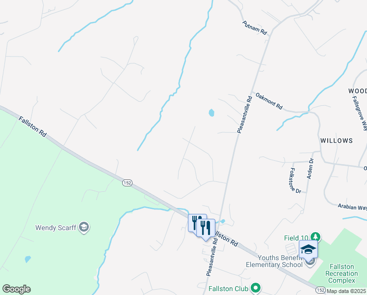 map of restaurants, bars, coffee shops, grocery stores, and more near 2202 Hampshire Drive in Fallston