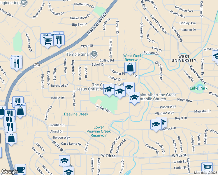 map of restaurants, bars, coffee shops, grocery stores, and more near 2790 Van Buren Drive in Reno