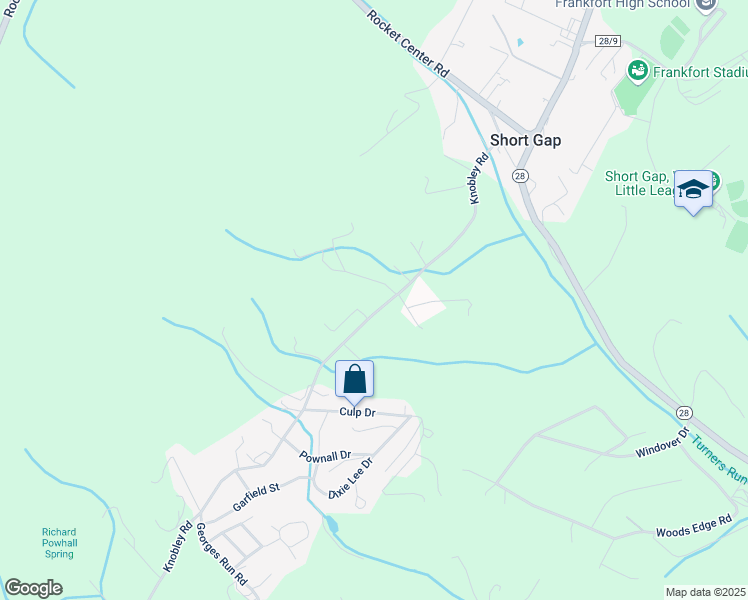 map of restaurants, bars, coffee shops, grocery stores, and more near 53 Gils Lane in Ridgeley