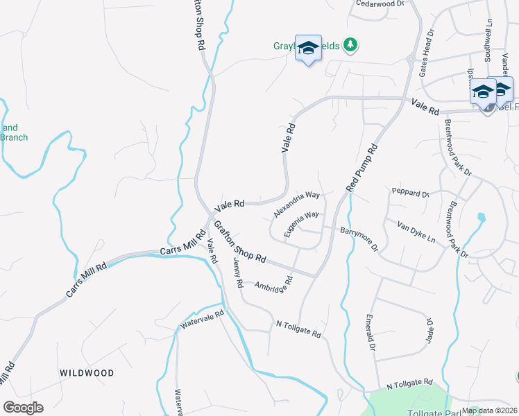 map of restaurants, bars, coffee shops, grocery stores, and more near 1109 Vale Road in Bel Air