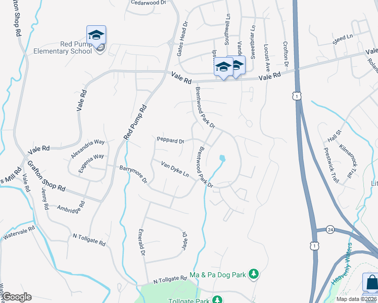 map of restaurants, bars, coffee shops, grocery stores, and more near 921 Bergen Court in Bel Air