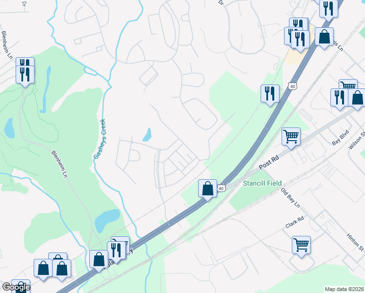 map of restaurants, bars, coffee shops, grocery stores, and more near 161 Mohegan Drive in Havre de Grace