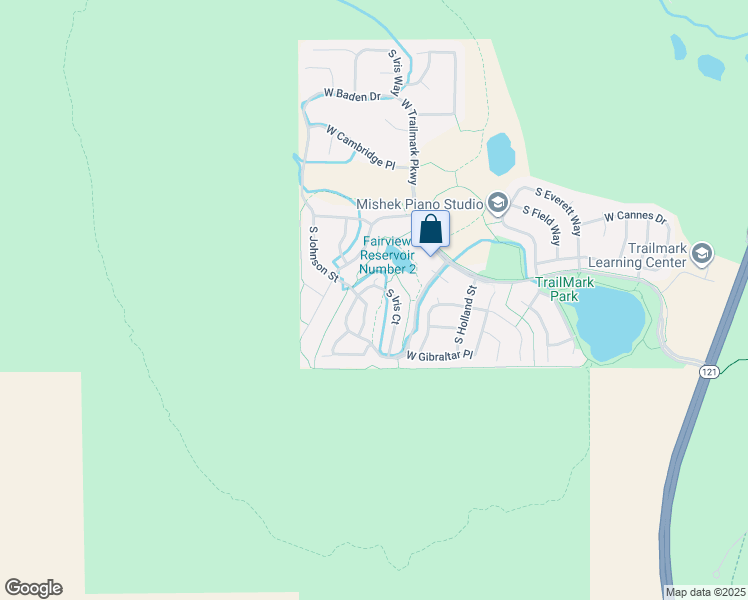 map of restaurants, bars, coffee shops, grocery stores, and more near 9766 South Johnson Court in Littleton