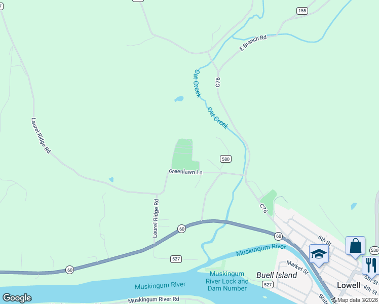 map of restaurants, bars, coffee shops, grocery stores, and more near in Lowell