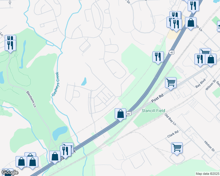 map of restaurants, bars, coffee shops, grocery stores, and more near 140 Mohegan Drive in Havre de Grace
