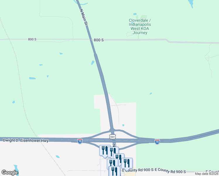 map of restaurants, bars, coffee shops, grocery stores, and more near 8298 North Main Street in Cloverdale