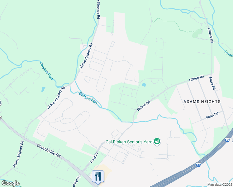 map of restaurants, bars, coffee shops, grocery stores, and more near 724 Aldora Drive in Chestertown