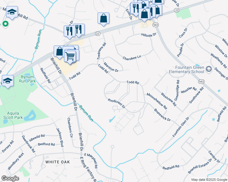 map of restaurants, bars, coffee shops, grocery stores, and more near 1109 Jeffery Terrace in Bel Air