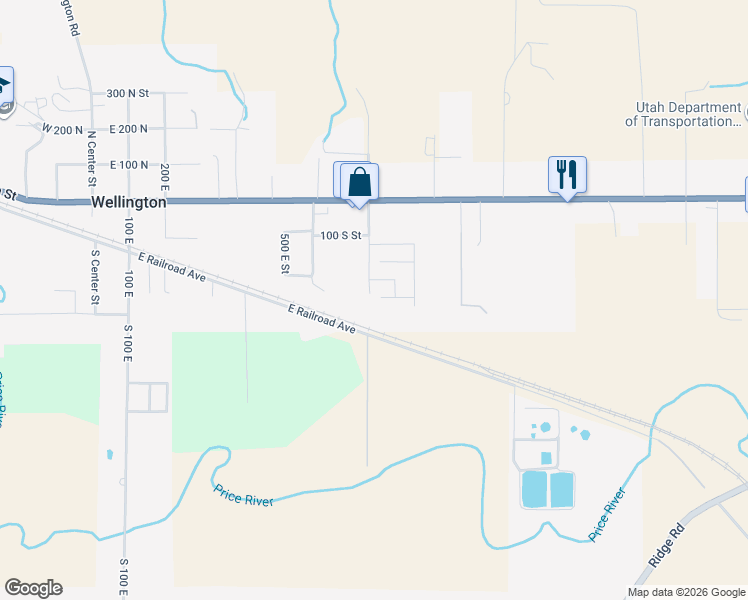 map of restaurants, bars, coffee shops, grocery stores, and more near 704 East Pine Street in Wellington