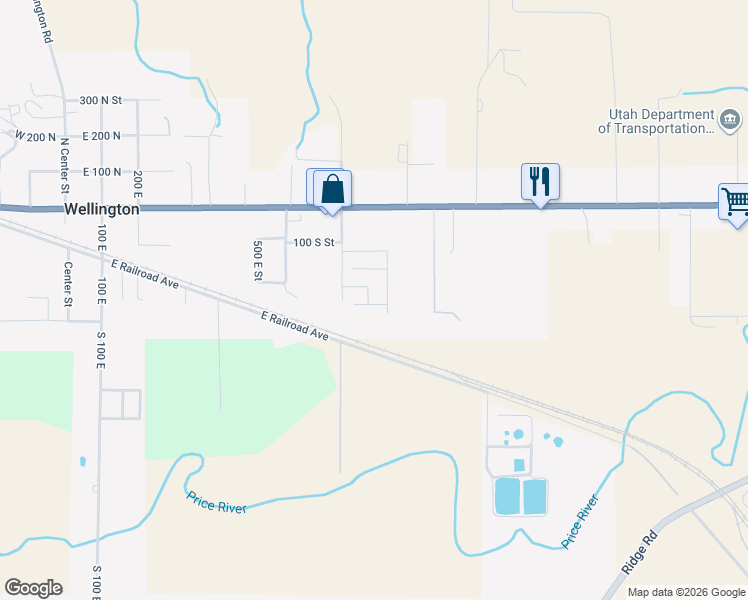 map of restaurants, bars, coffee shops, grocery stores, and more near 755 East Pine Street in Wellington