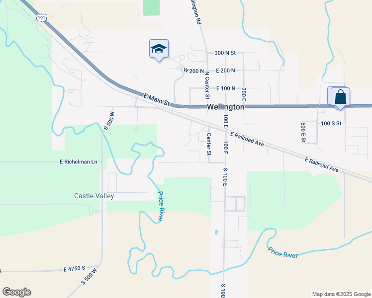 map of restaurants, bars, coffee shops, grocery stores, and more near 104 East Richelman Lane in Wellington