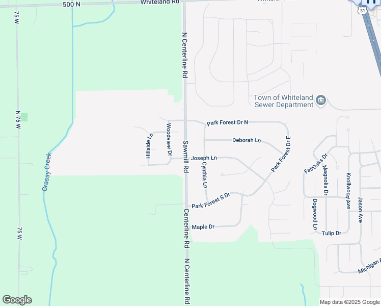 map of restaurants, bars, coffee shops, grocery stores, and more near 611 Sawmill Road in Whiteland