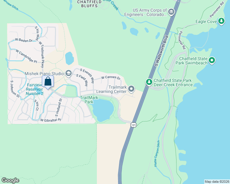 map of restaurants, bars, coffee shops, grocery stores, and more near 9660 South Dover Way in Littleton
