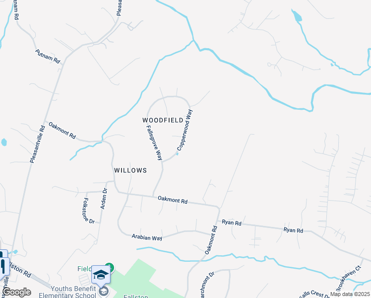 map of restaurants, bars, coffee shops, grocery stores, and more near 2017 Copperwood Way in Fallston