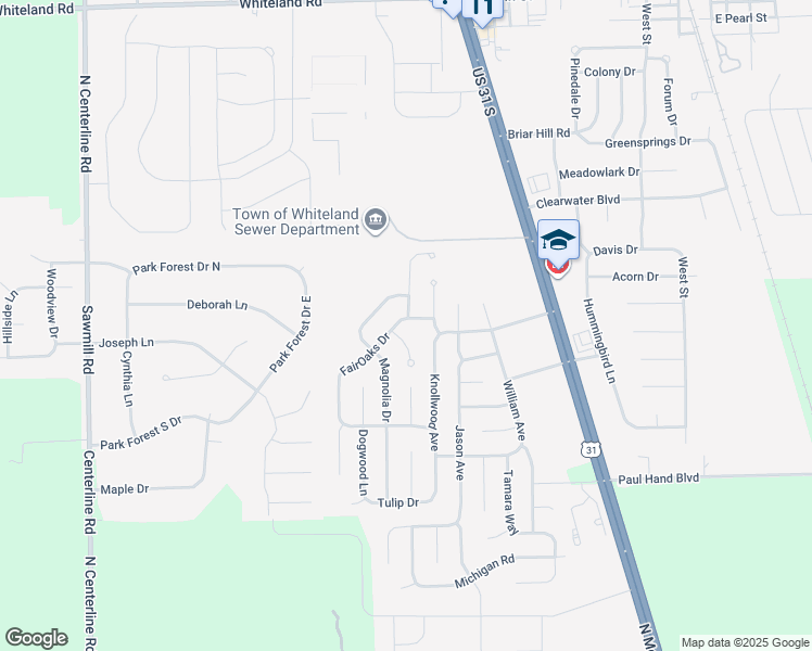 map of restaurants, bars, coffee shops, grocery stores, and more near 4180 FairOaks Drive in Franklin