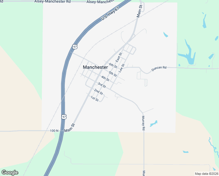 map of restaurants, bars, coffee shops, grocery stores, and more near 1-399 Lee Street in Roodhouse