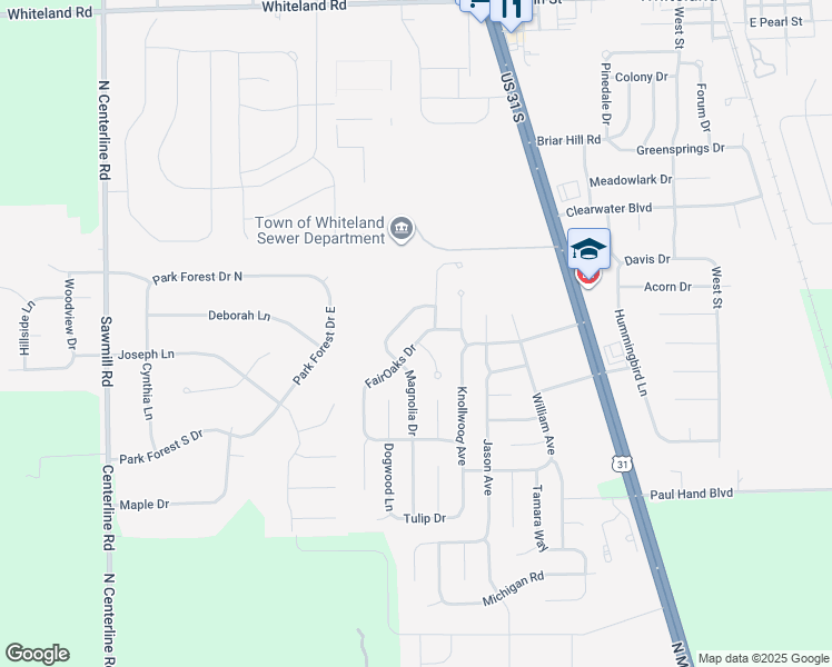 map of restaurants, bars, coffee shops, grocery stores, and more near 4180 FairOaks Drive in Franklin
