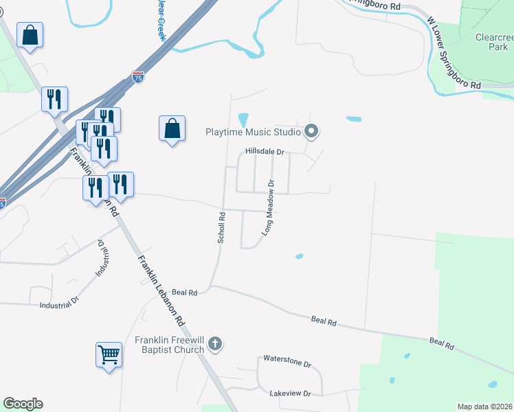 map of restaurants, bars, coffee shops, grocery stores, and more near 62 Ascot Glen Drive in Franklin