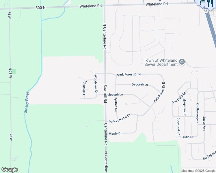 map of restaurants, bars, coffee shops, grocery stores, and more near 611 Sawmill Road in Whiteland