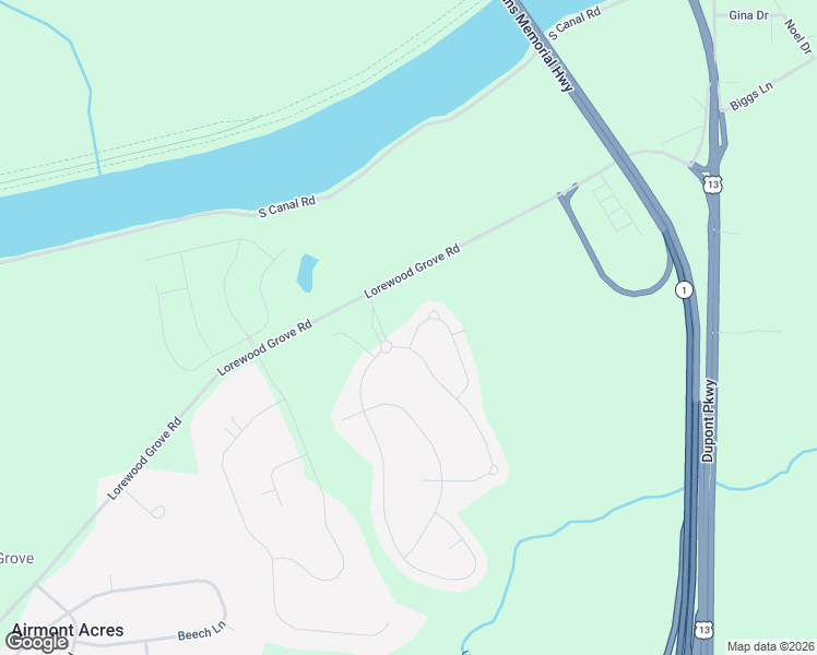 map of restaurants, bars, coffee shops, grocery stores, and more near 602 Yensid Drive in Middletown