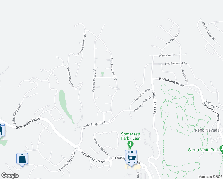 map of restaurants, bars, coffee shops, grocery stores, and more near 7720 Peavine Shadow Court in Reno