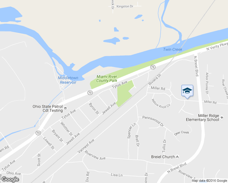 map of restaurants, bars, coffee shops, grocery stores, and more near 2507 Shelley Street in Middletown