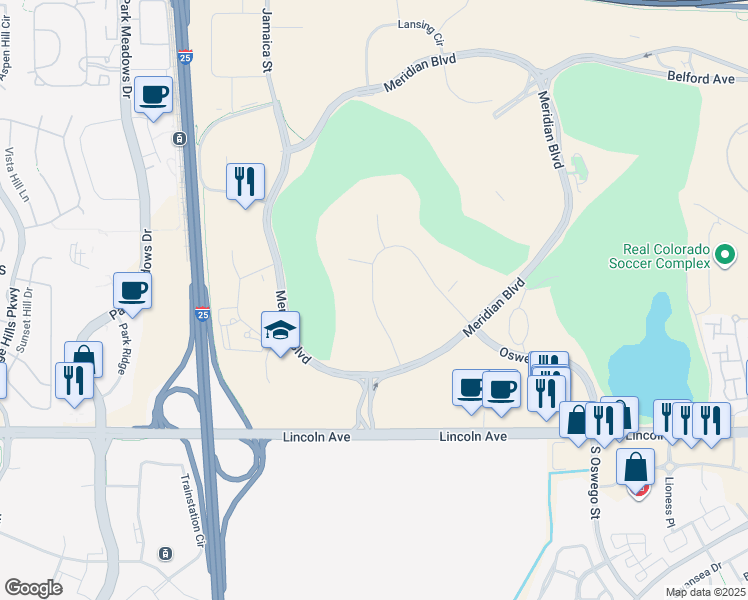 map of restaurants, bars, coffee shops, grocery stores, and more near 9678-9754 Maroon Circle in Englewood