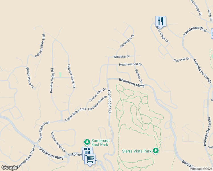 map of restaurants, bars, coffee shops, grocery stores, and more near 2590 Glen Eagles Drive in Reno
