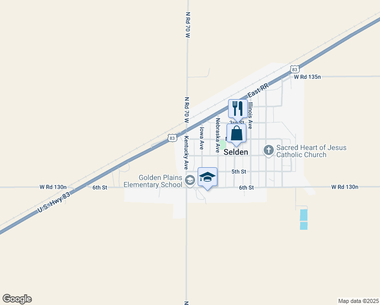 map of restaurants, bars, coffee shops, grocery stores, and more near Kentucky Avenue in Selden