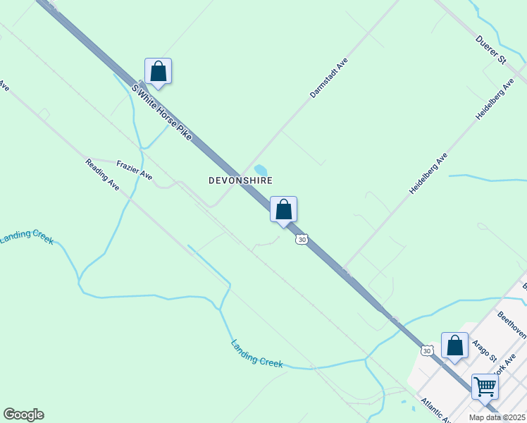 map of restaurants, bars, coffee shops, grocery stores, and more near 5661 White Horse Pike in Egg Harbor City