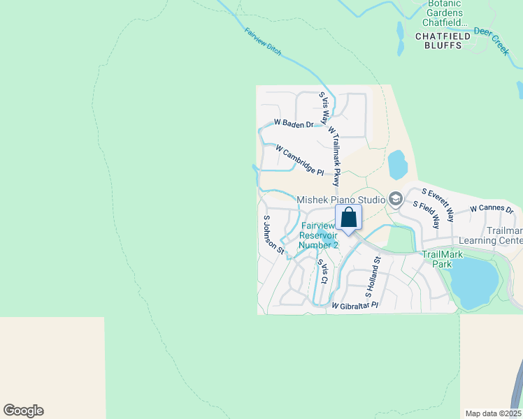 map of restaurants, bars, coffee shops, grocery stores, and more near 9621 South Johnson Street in Littleton