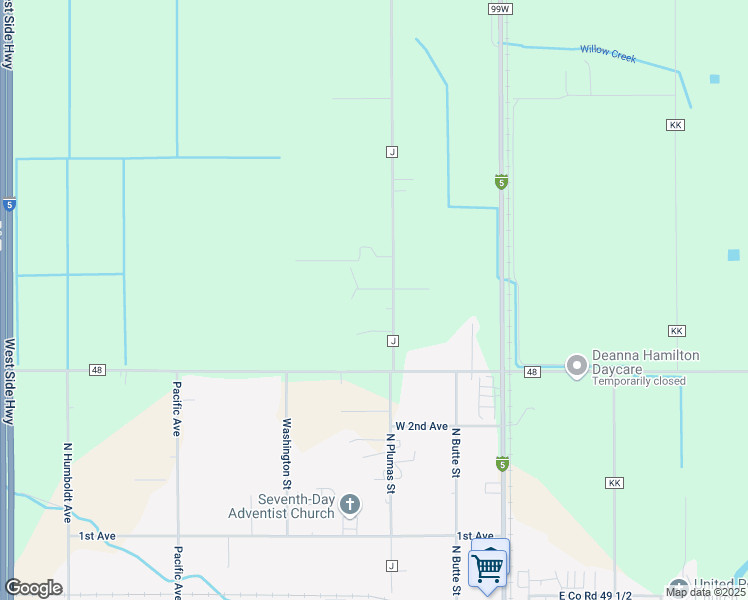 map of restaurants, bars, coffee shops, grocery stores, and more near 6449 Westgate Lane in Willows