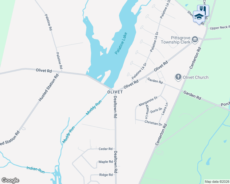 map of restaurants, bars, coffee shops, grocery stores, and more near in Pittsgrove